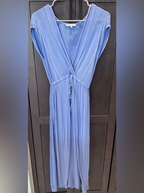 blue island Light Blue Knit V-Neck coverup XS